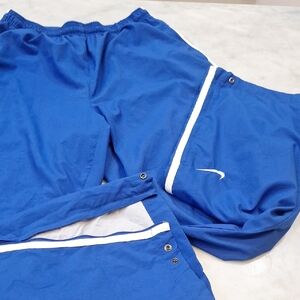 Vintage Nike 90s Track Sports‎ Pants Zip Snap Ankle Drawstring Mesh Lining Sz Lg